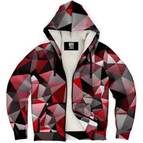 Red and Black Geo Sherpa Hoodie