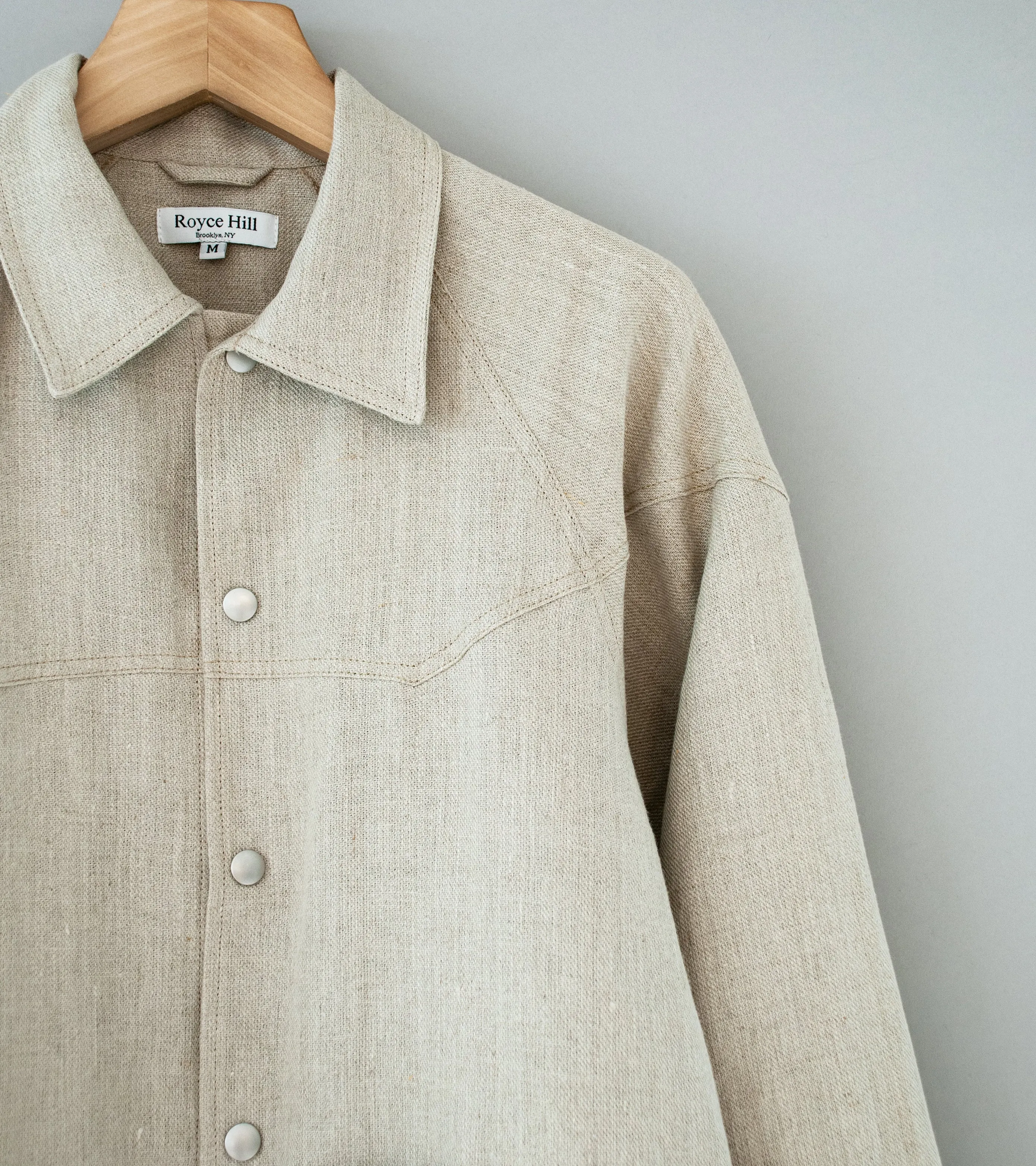 Royce Hill ‘Paneled Snap Jacket’ (Natural Linen Twill)