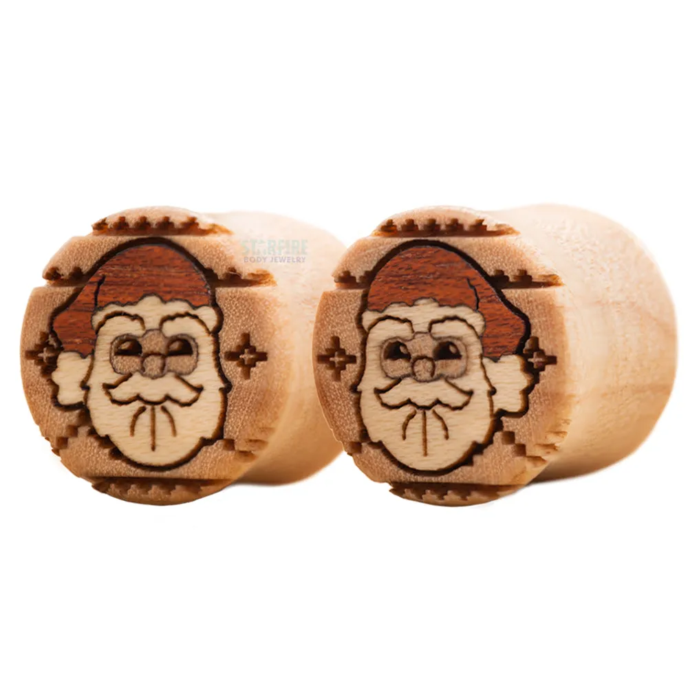 Santa Sweater Wood Inlay Plugs