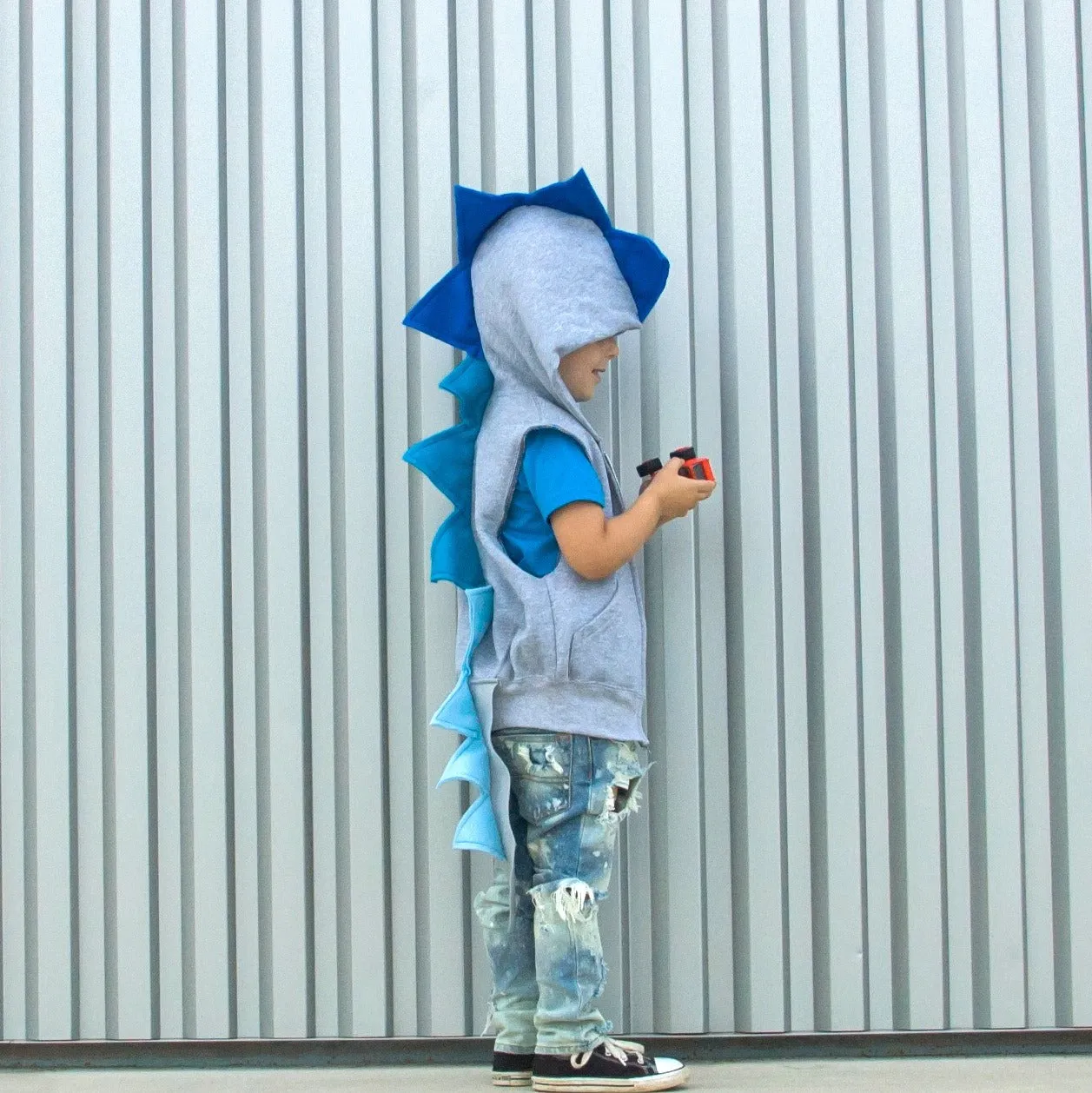 Sapphire Dragon Hoodie With Tail