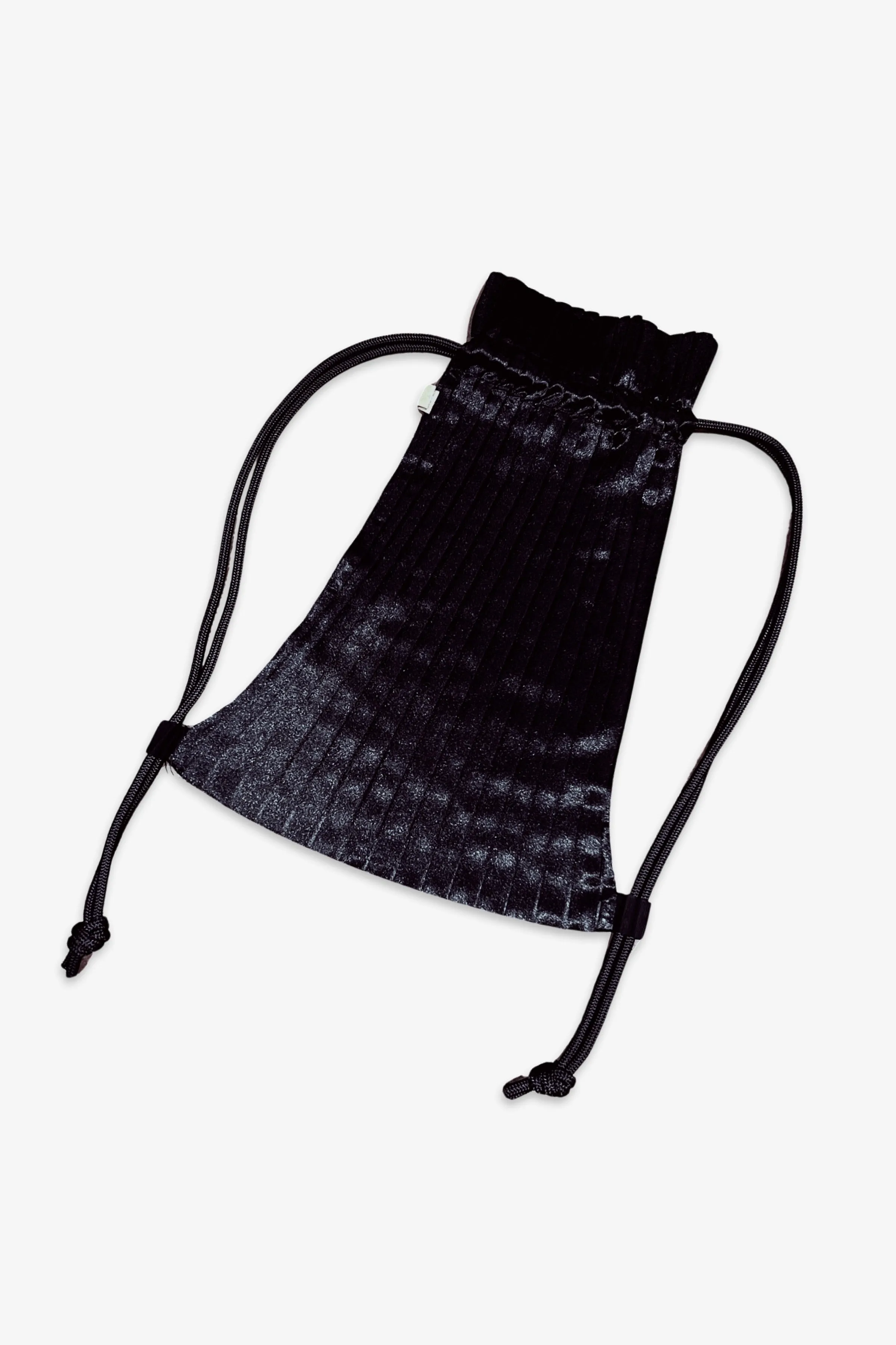 Satin Pleated Backpack | Black