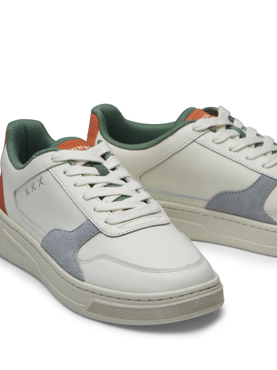 Scotch & Soda - Elliot Sneaker - White/Orange/Green