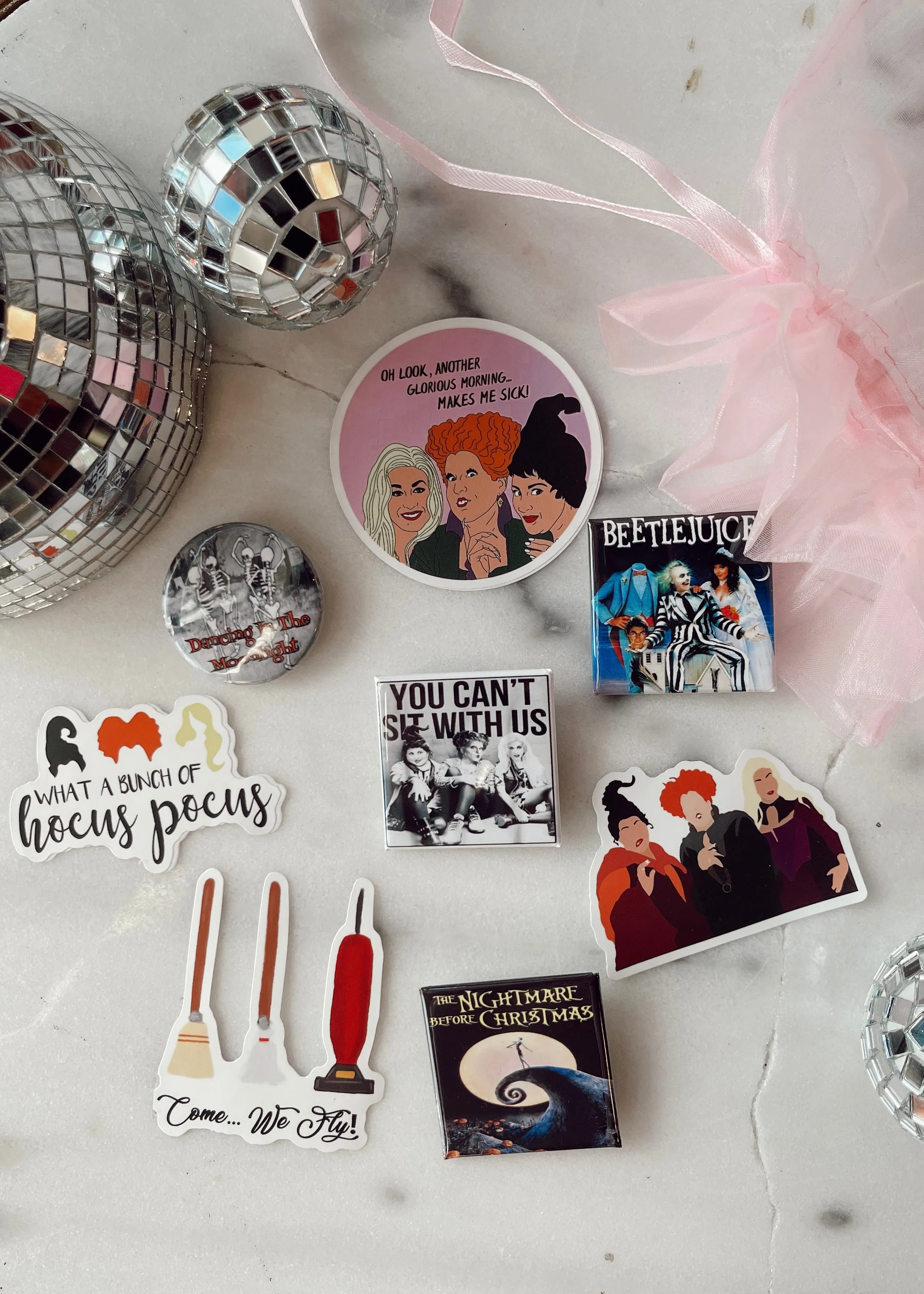 Scream Queen Button & Sticker Grab Bag | 8 Pc