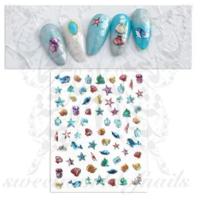 Shiny Shells Starfish Whale Nail Art Stickers