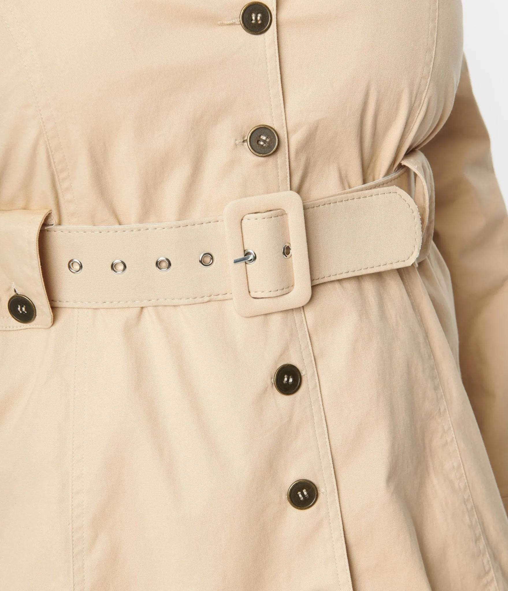 Smak Parlour Plus Size Khaki Belted Trench Coat