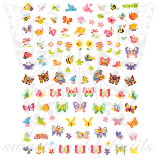 Spring Butterflies Bees Nail Stickers