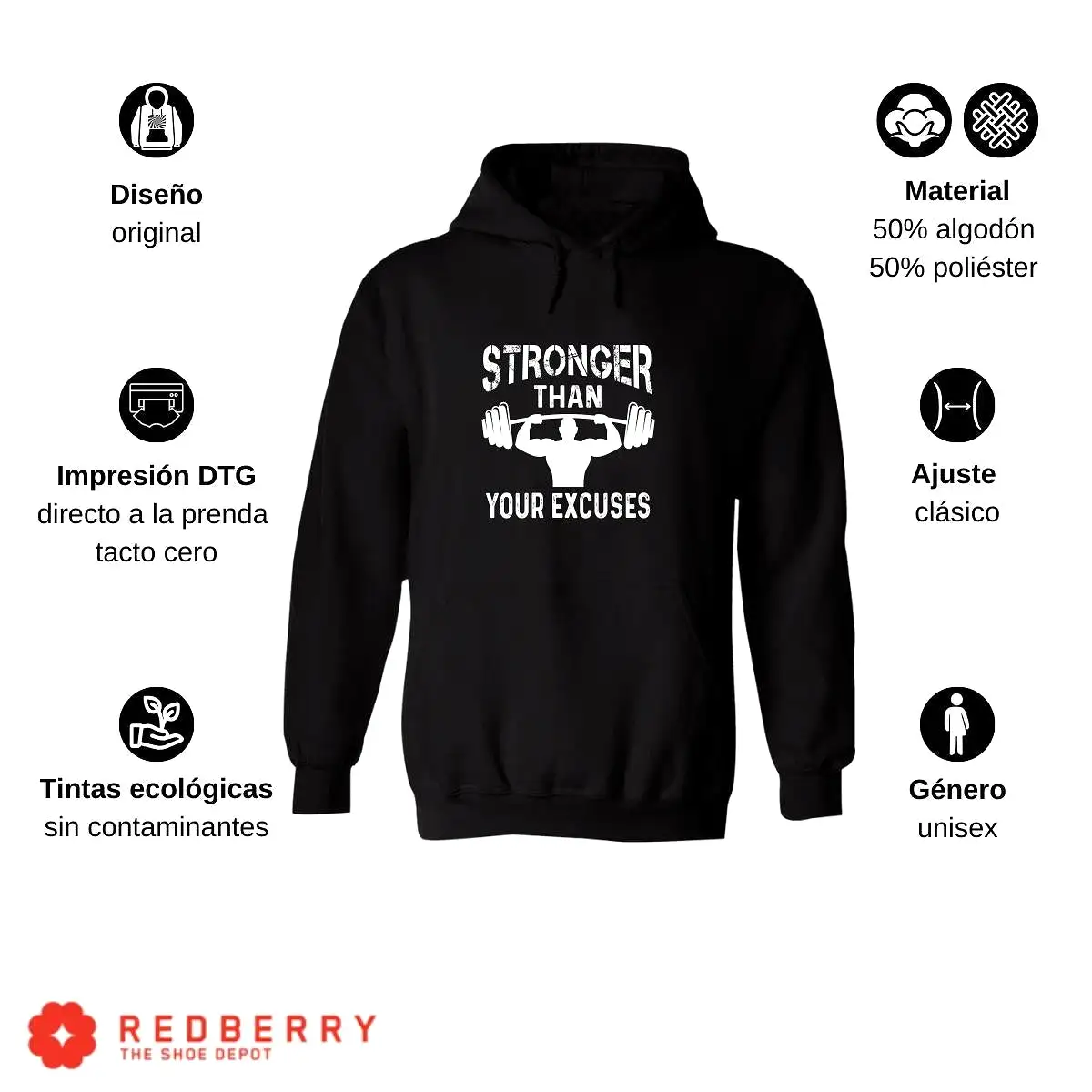 Sudadera Hombre  Hoodie Gym Ejercicio Fitness 007