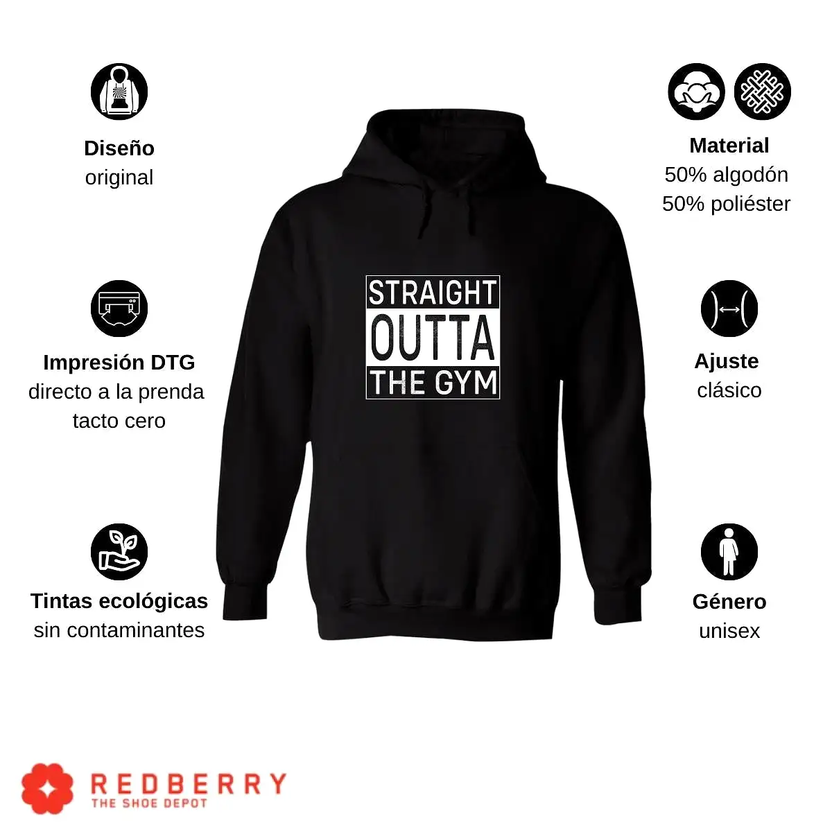 Sudadera Hombre  Hoodie Gym Ejercicio Fitness 013