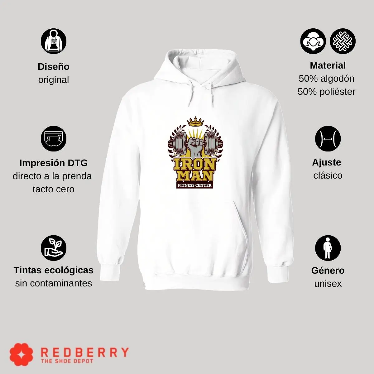 Sudadera Hombre  Hoodie Gym Ejercicio Fitness 025