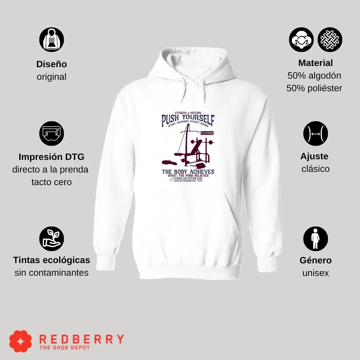 Sudadera Hombre  Hoodie Gym Ejercicio Fitness 032