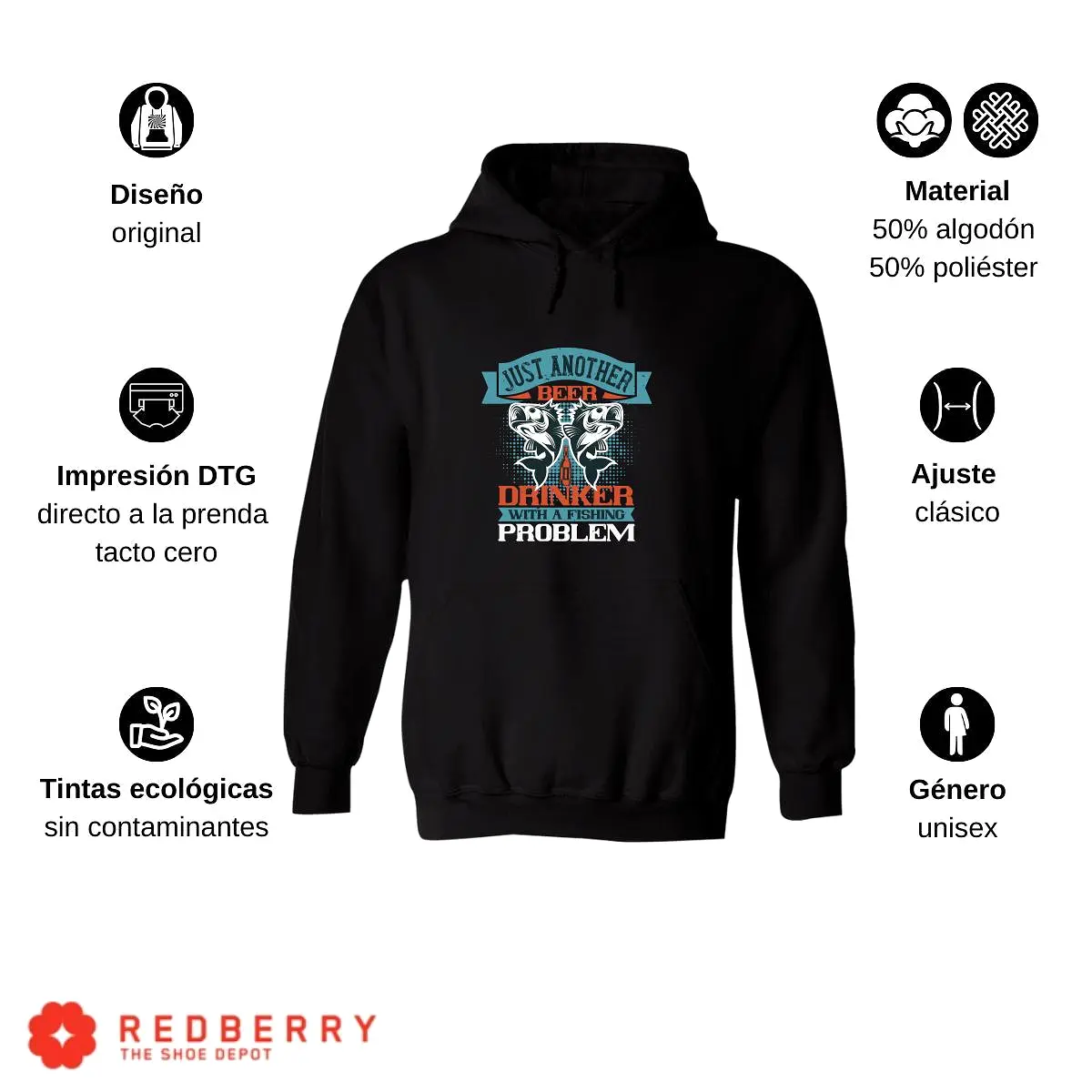 Sudadera Hombre  Hoodie Pescador Fishing Pesca 033