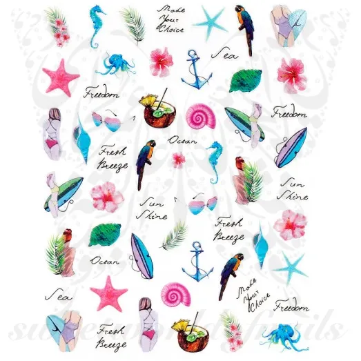 Summer Nail Art Beach Stickers