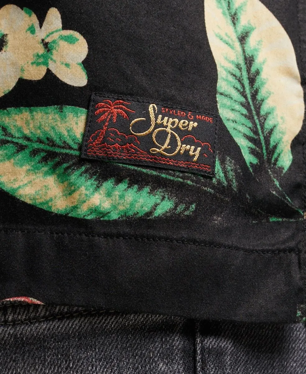 Superdry Vintage Hawaiian Short Sleeve Shirt Black Pineapples