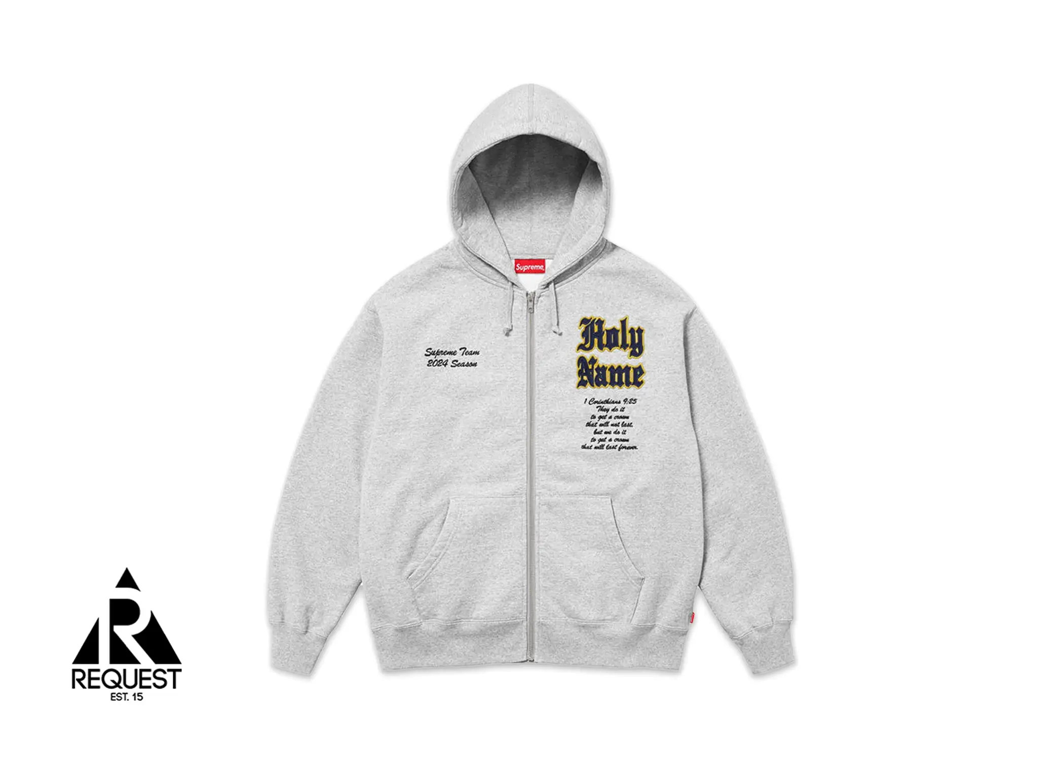 Supreme Salvation Zip Up Hooded Sweatshirt “Heather Grey”