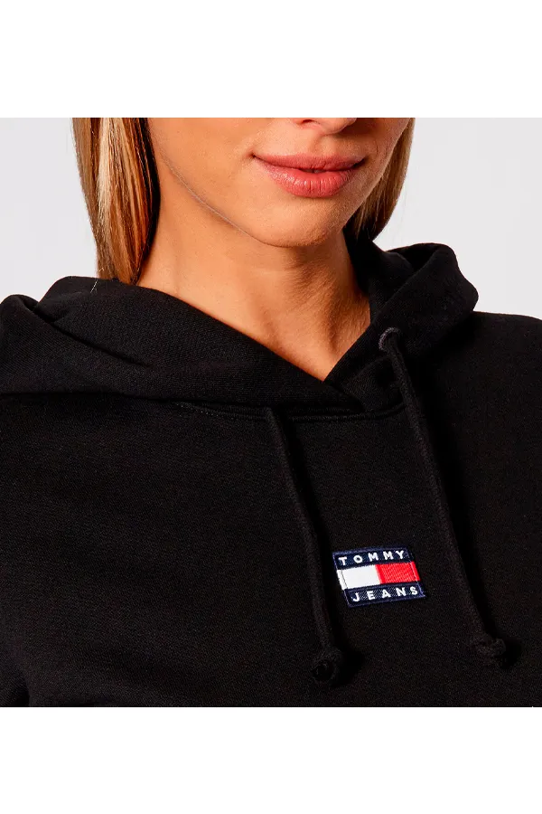 Tommy Hilfiger Women Center Badge Hoodie Black