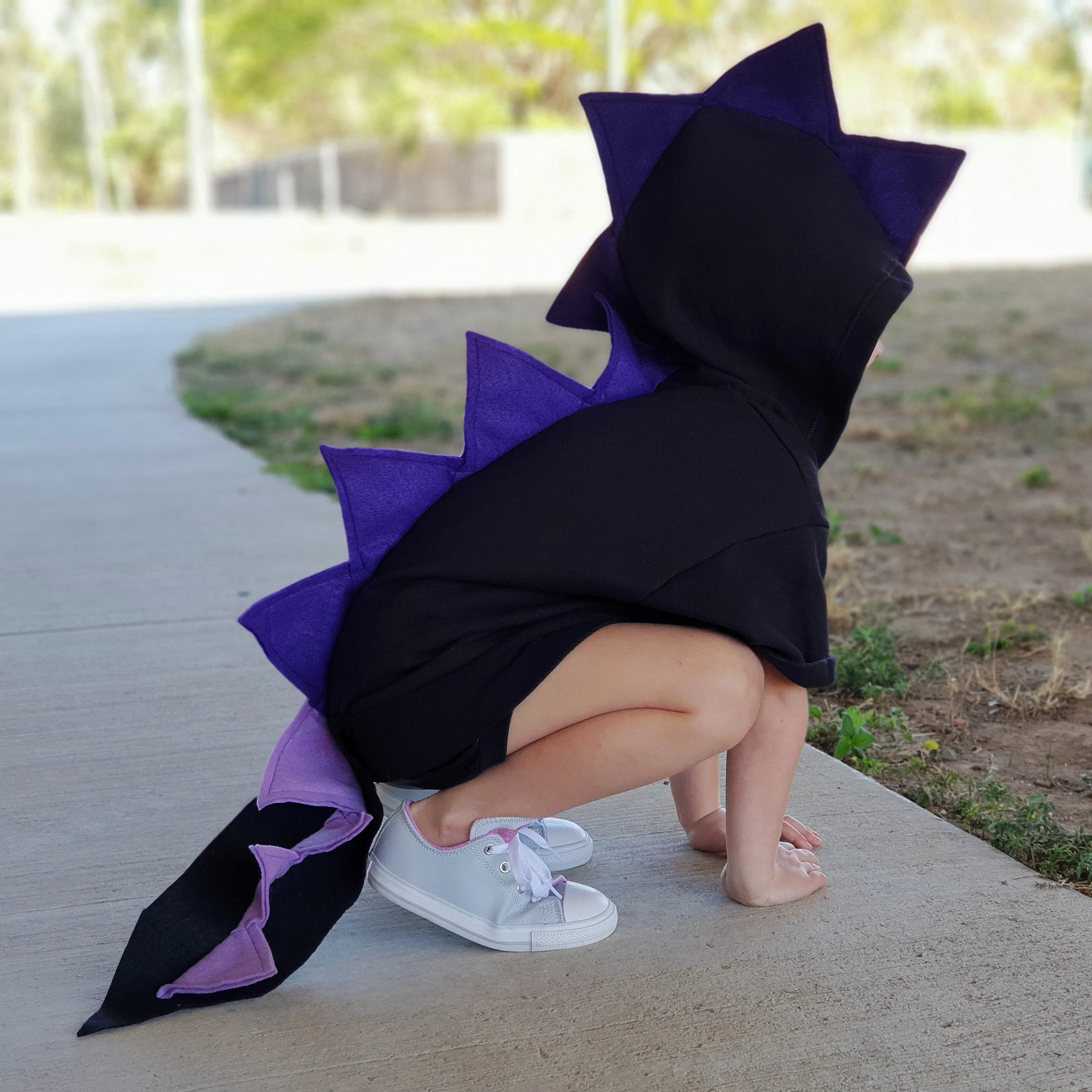 Ultra-Violet Amethyst Dragon Hoodie with Tail