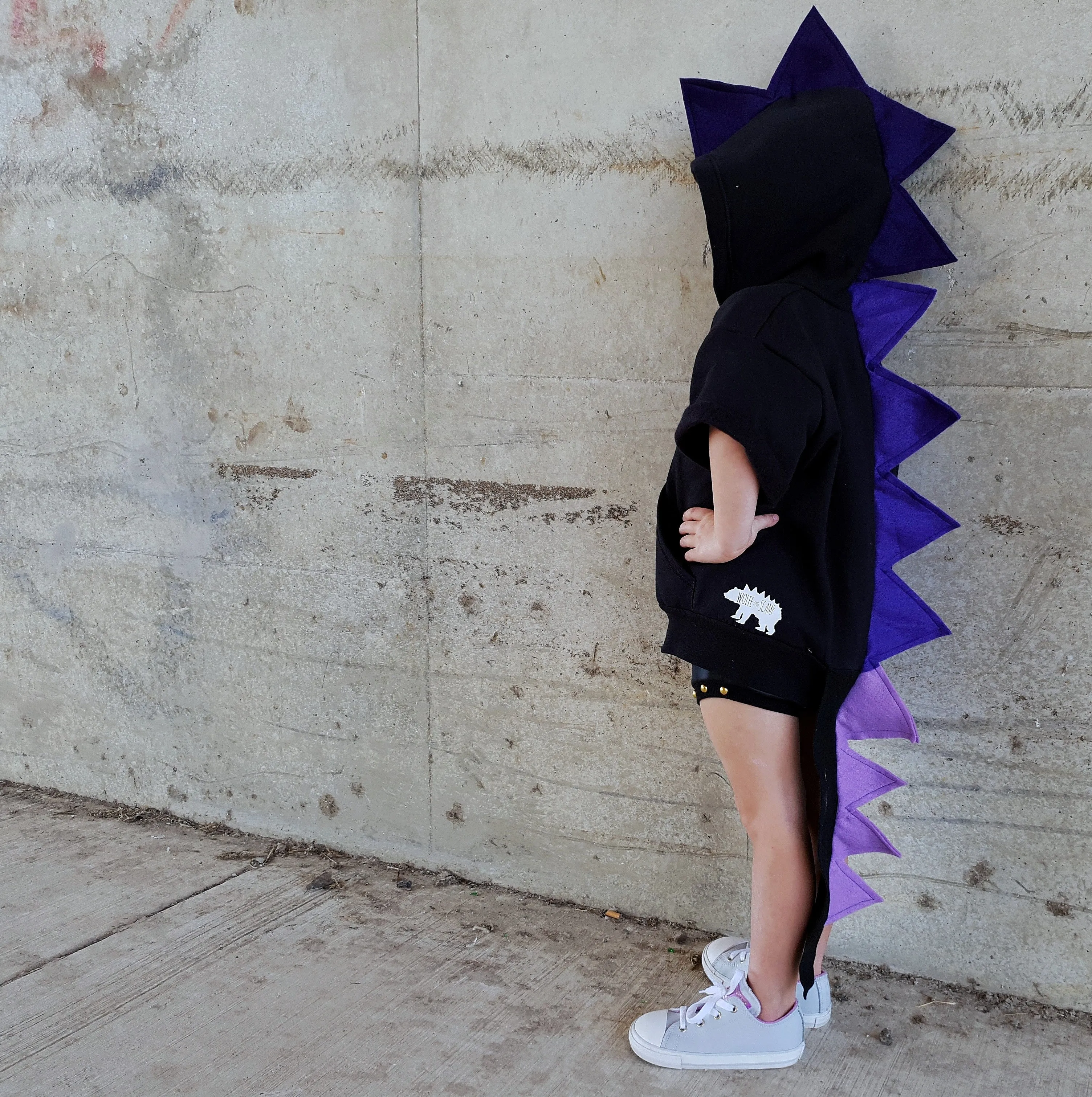 Ultra-Violet Amethyst Dragon Hoodie with Tail