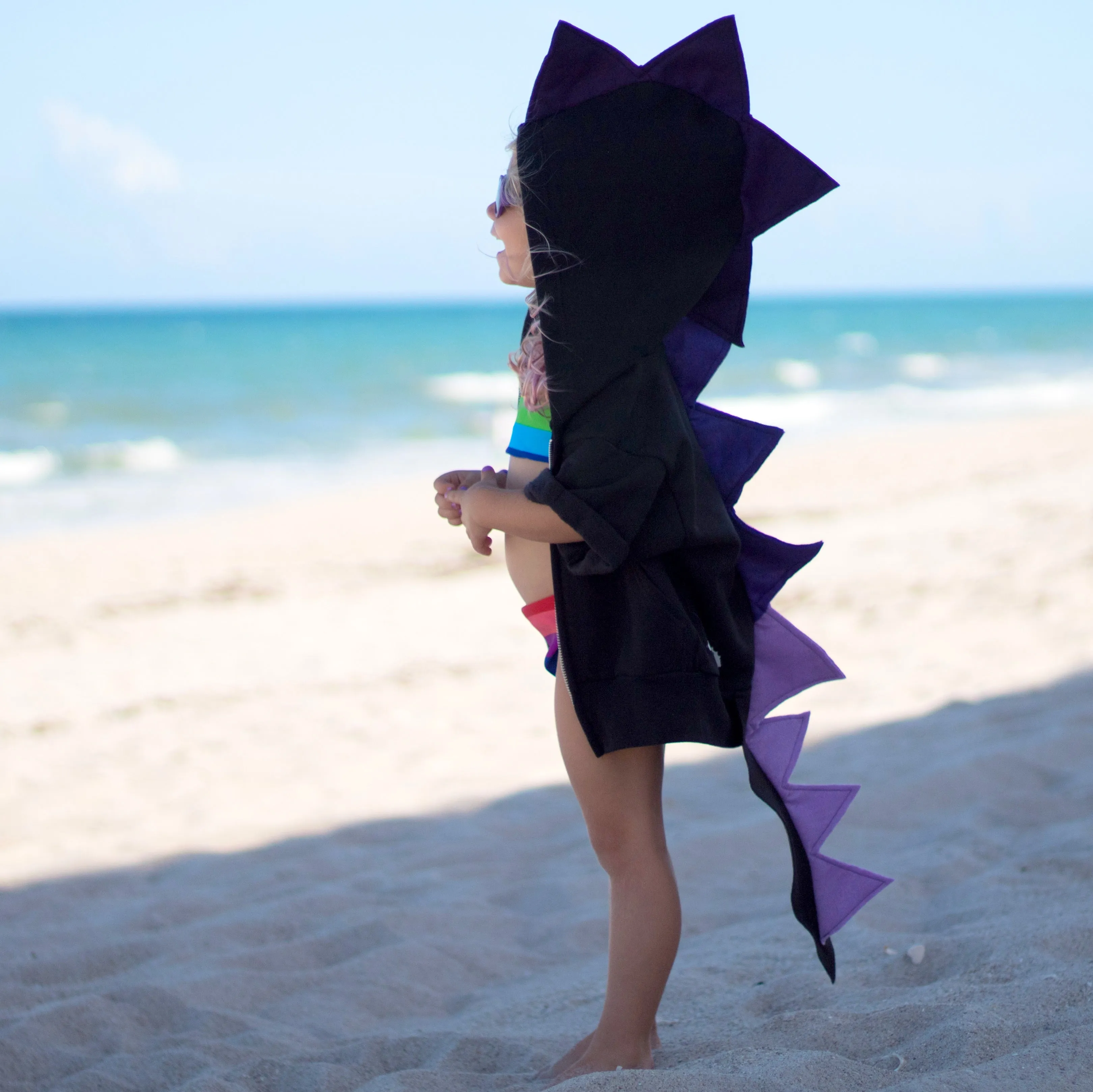 Ultra-Violet Amethyst Dragon Hoodie with Tail