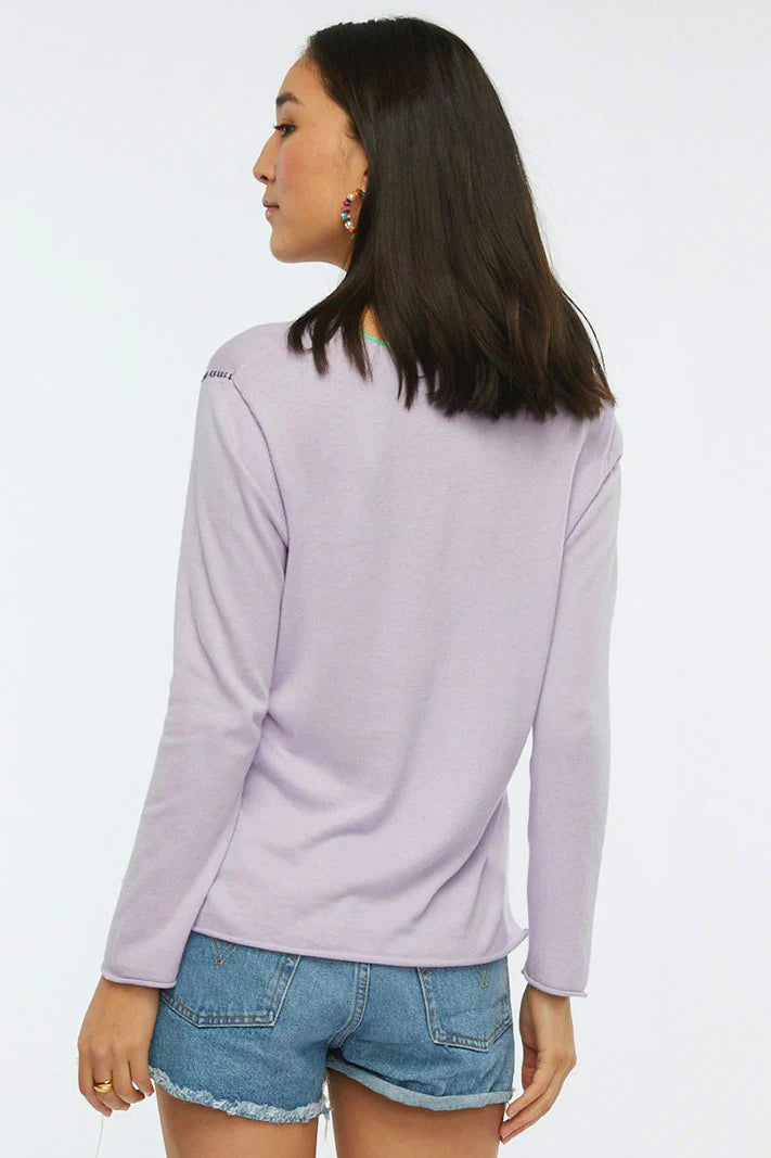 V-Neck Stitch Sweater - Lilac