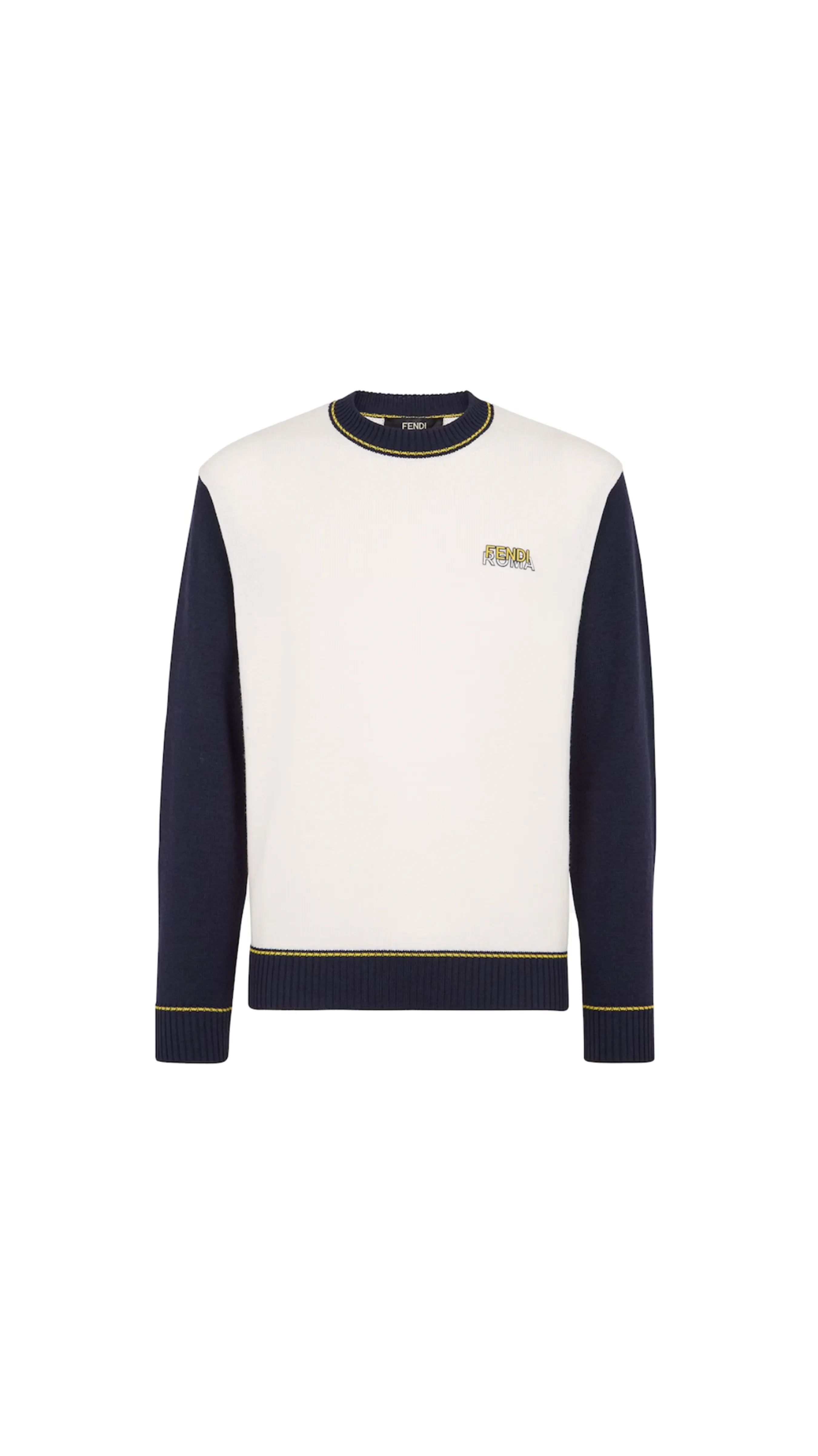 Varsity Wool Sweater - White/Navy