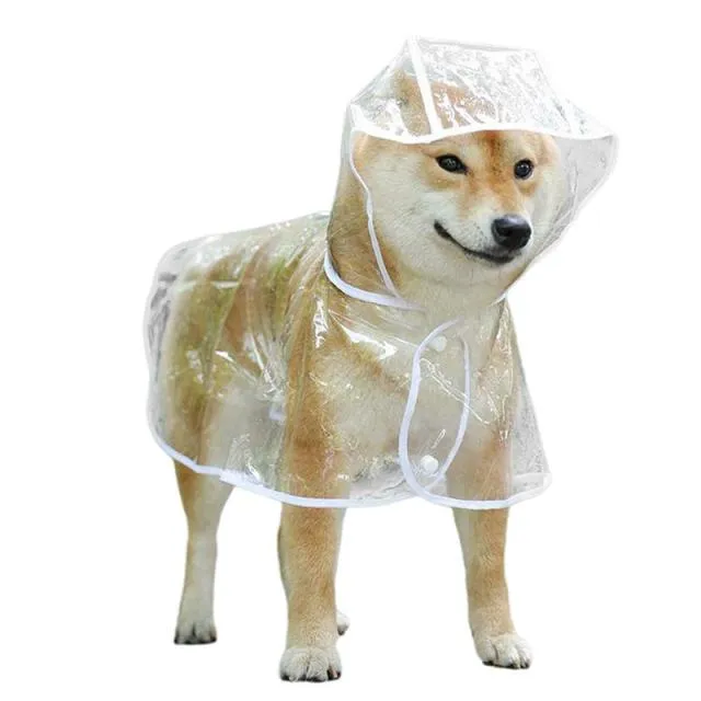 Waterproof Pet Raincoat Puppy Teddy Large Dog Rain Out Clothes Transparent Raining Coat Breathable Lightweight Dog Rain Poncho