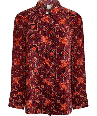 Why Mary Women's Yellow / Orange / Red Marrakesh Long Sleeve Shirt Blouse