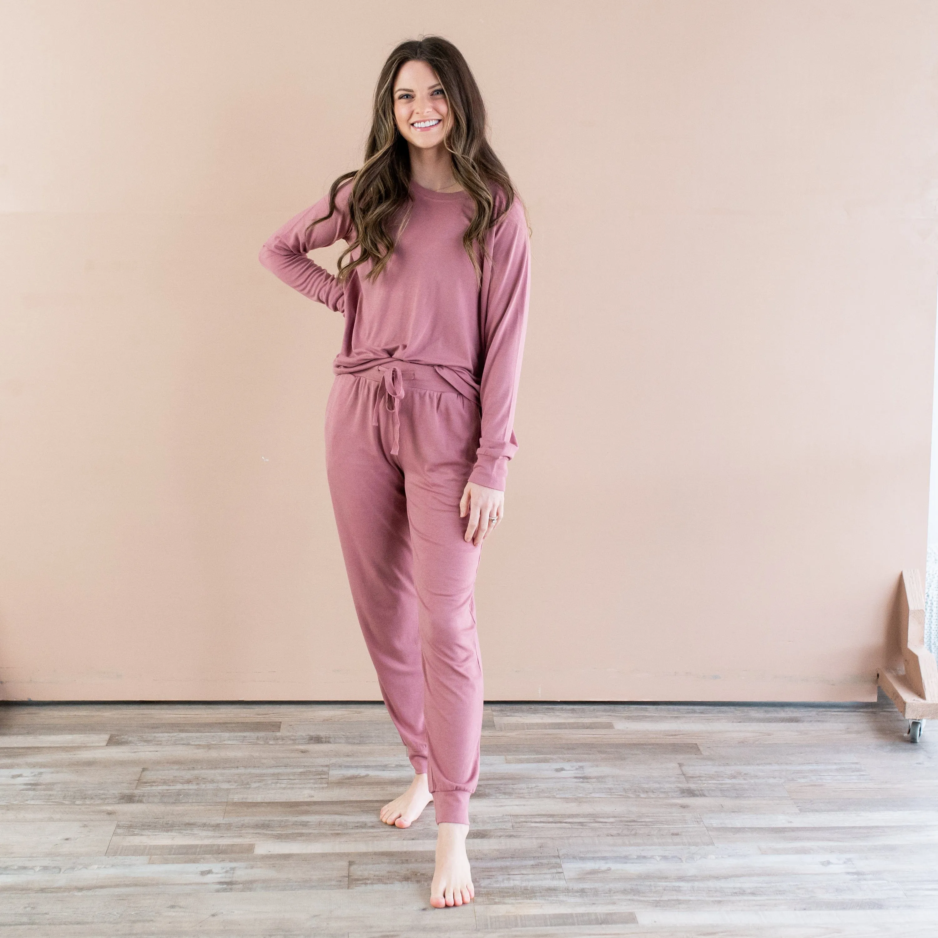 Women's Bamboo Jersey Jogger Pant in Dusty Rose