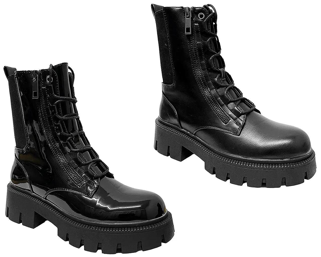 Women's Chunky Sole Lace Up Combat Boots