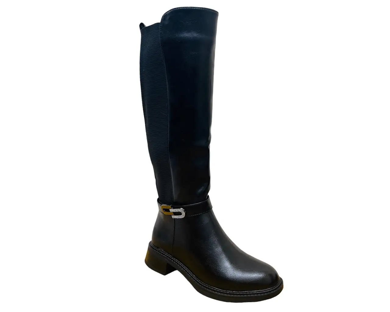 Women's Faux Leather Knee High Zip Boots