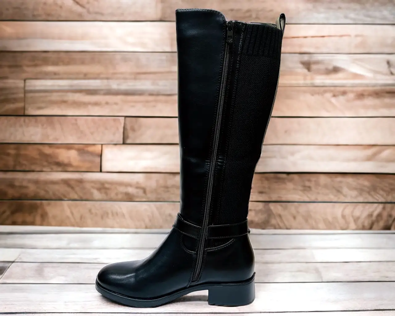 Women's Flat Sole Knee High Faux Leather Boots