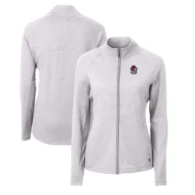 Women's Cutter & Buck  Heather Gray Georgia Bulldogs Adapt Eco Knit Heather Recycled Full-Zip Jacket