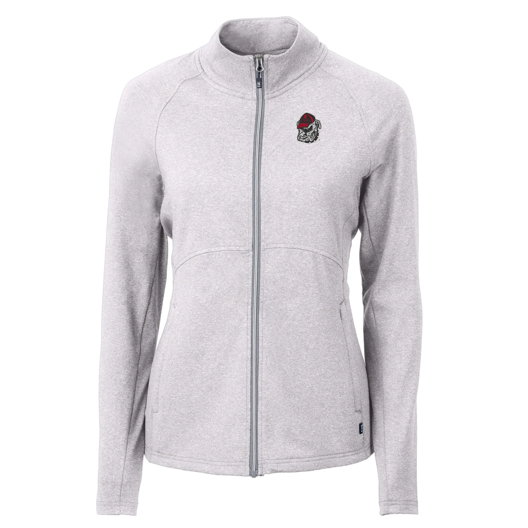 Women's Cutter & Buck  Heather Gray Georgia Bulldogs Adapt Eco Knit Heather Recycled Full-Zip Jacket