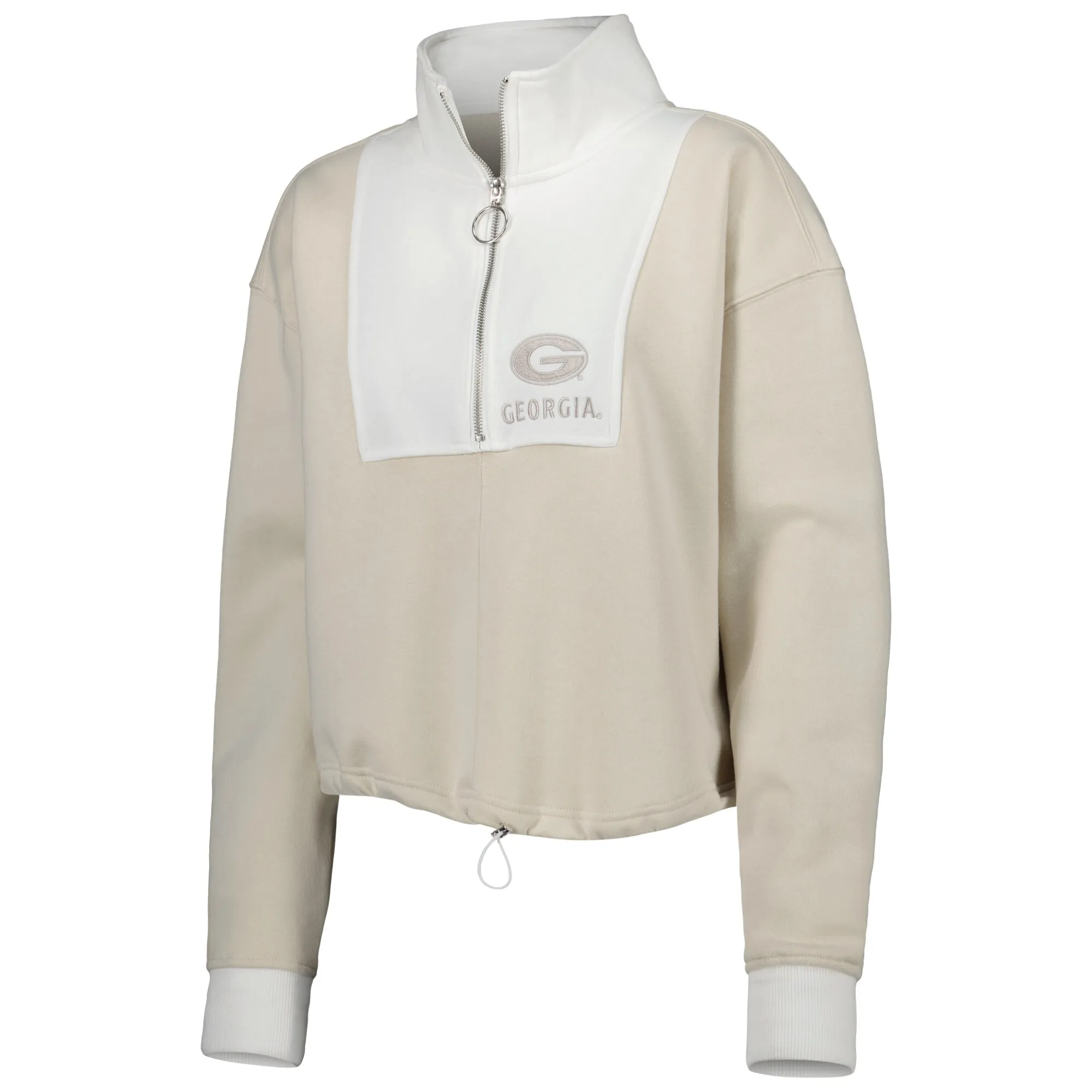 Women's Gameday Couture Tan/White Georgia Bulldogs Color-Block Quarter-Zip Jacket