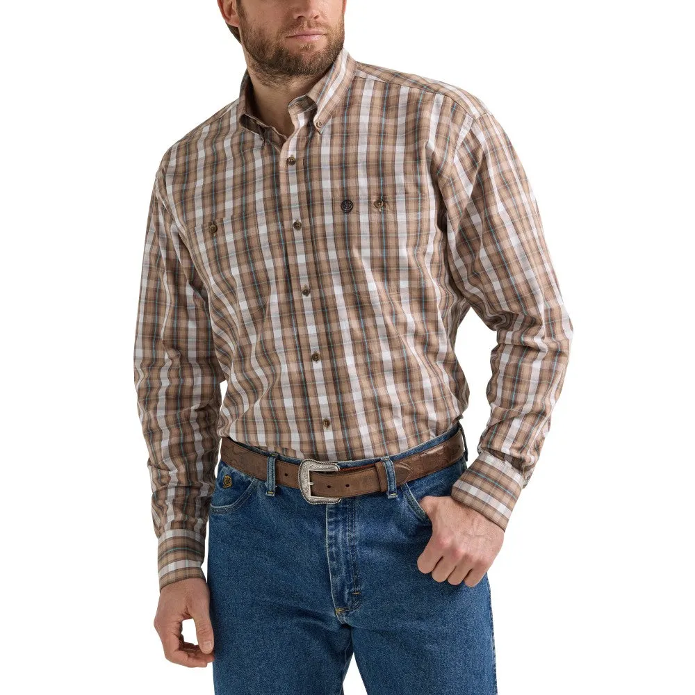 Wrangler Mens George Strait Brown Shirt | Shop Now