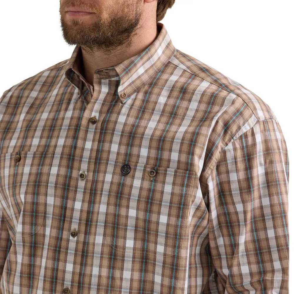 Wrangler Mens George Strait Brown Shirt | Shop Now