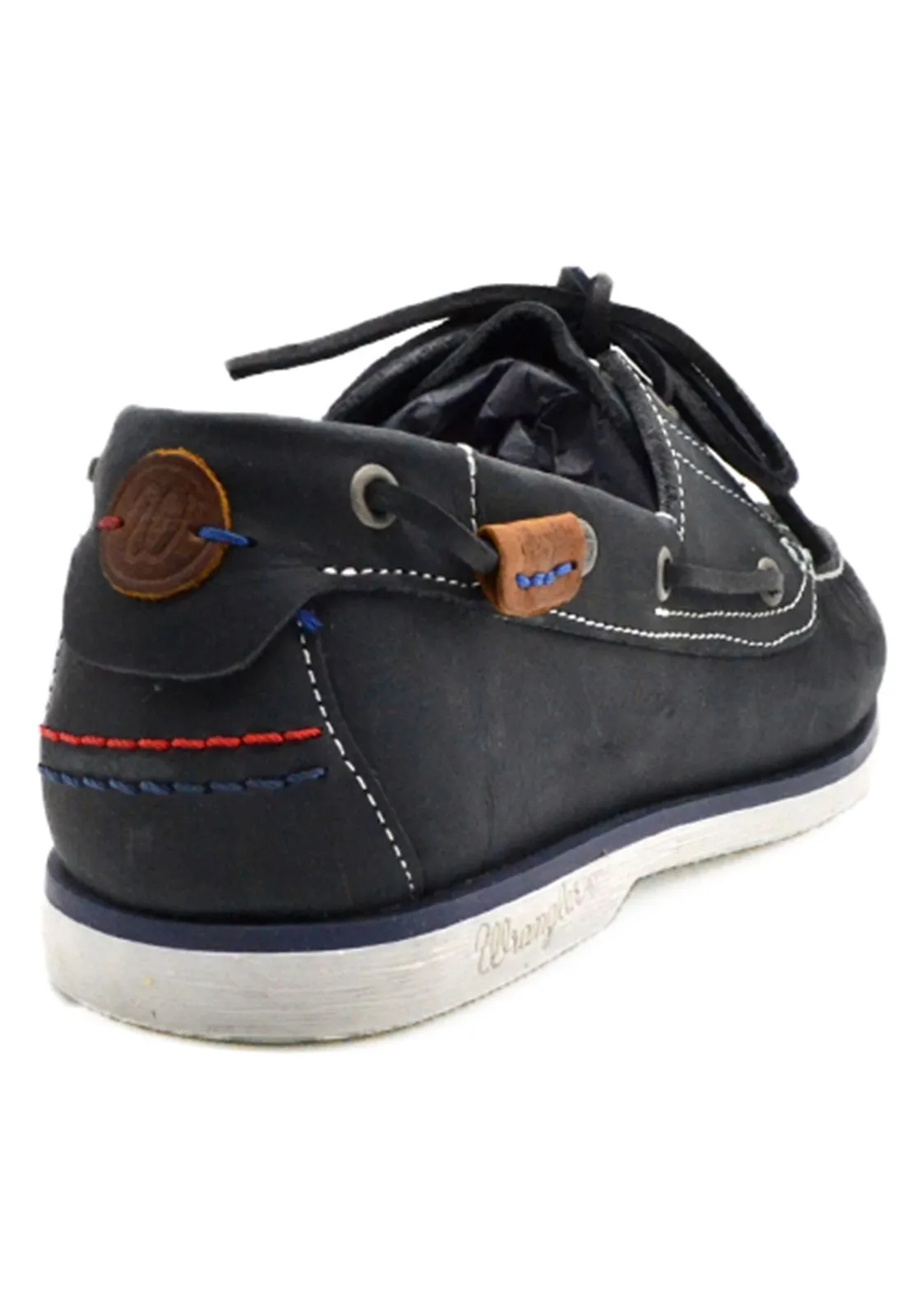 Wrangler Ocean Leather Boat Shoes Navy