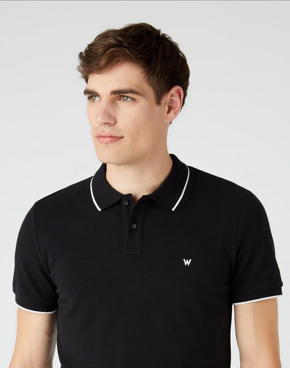 Wrangler Short Sleeve Polo Shirt Black